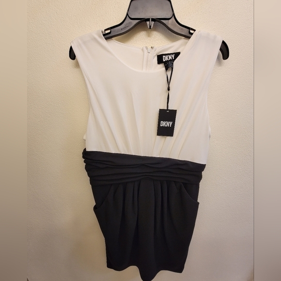 DKNY Sleeveless Sheath Dress with Ruching at Waist - Picture 1 of 4